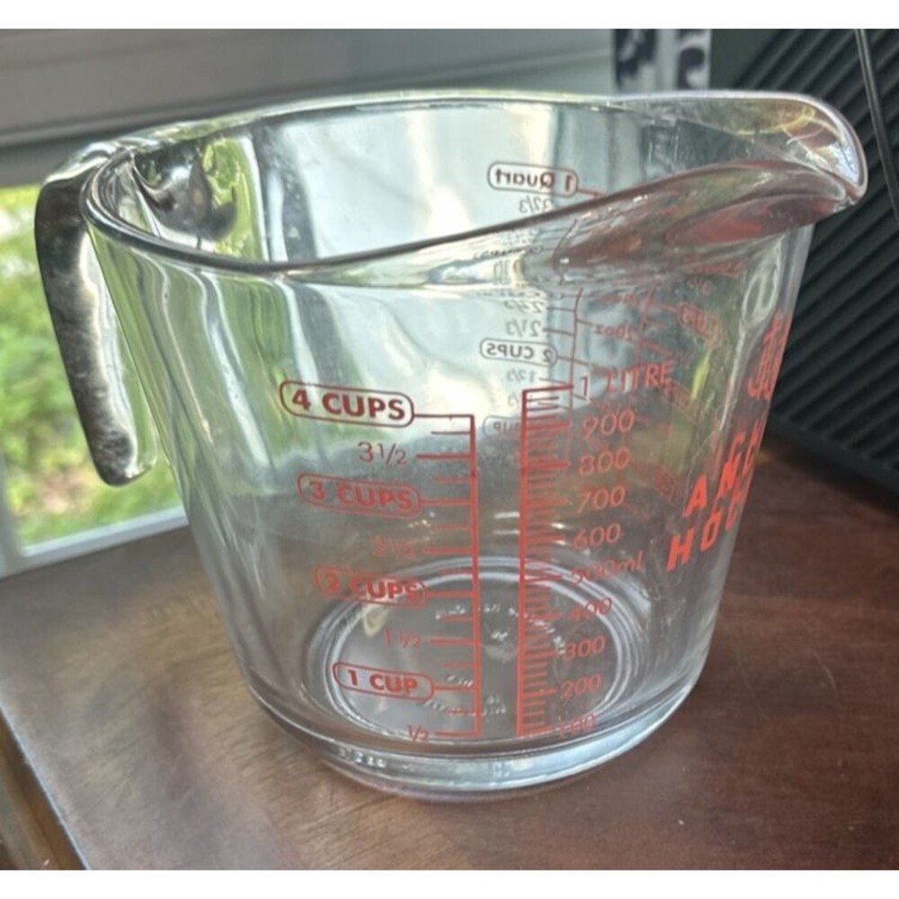 Anchor Hocking 4 cup glass measuring cup Kitchen Baking Cooking Liter Clear